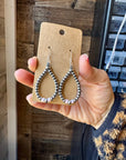 Smaller Sterling saucer Silver Pearls earrings teardrop - With Pink Conch