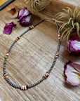 Nevada Opal Nugget Necklace – Sterling Silver Pearls – Handmade by The Bijoux FAB – 19"