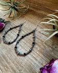 Sterling Silver Pearl & Black Onyx Teardrop Earrings