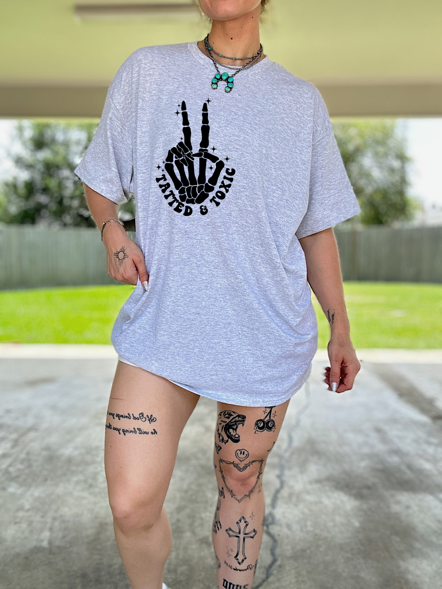 Tatted &amp; Toxic Tee or Crewneck (Front &amp; Back Design)