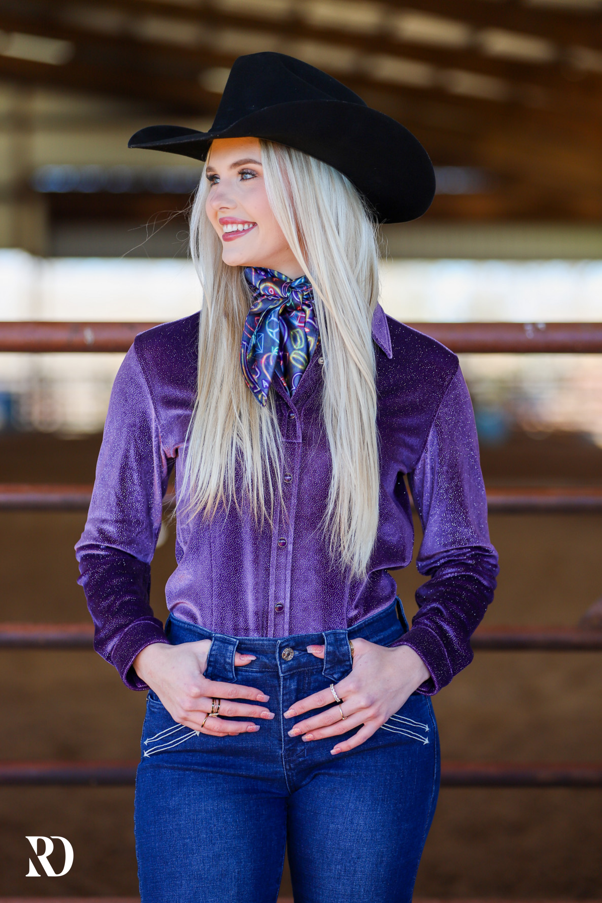 LAVENDER VELVET SPARKLE PERFORMANCE RODEO SHIRT