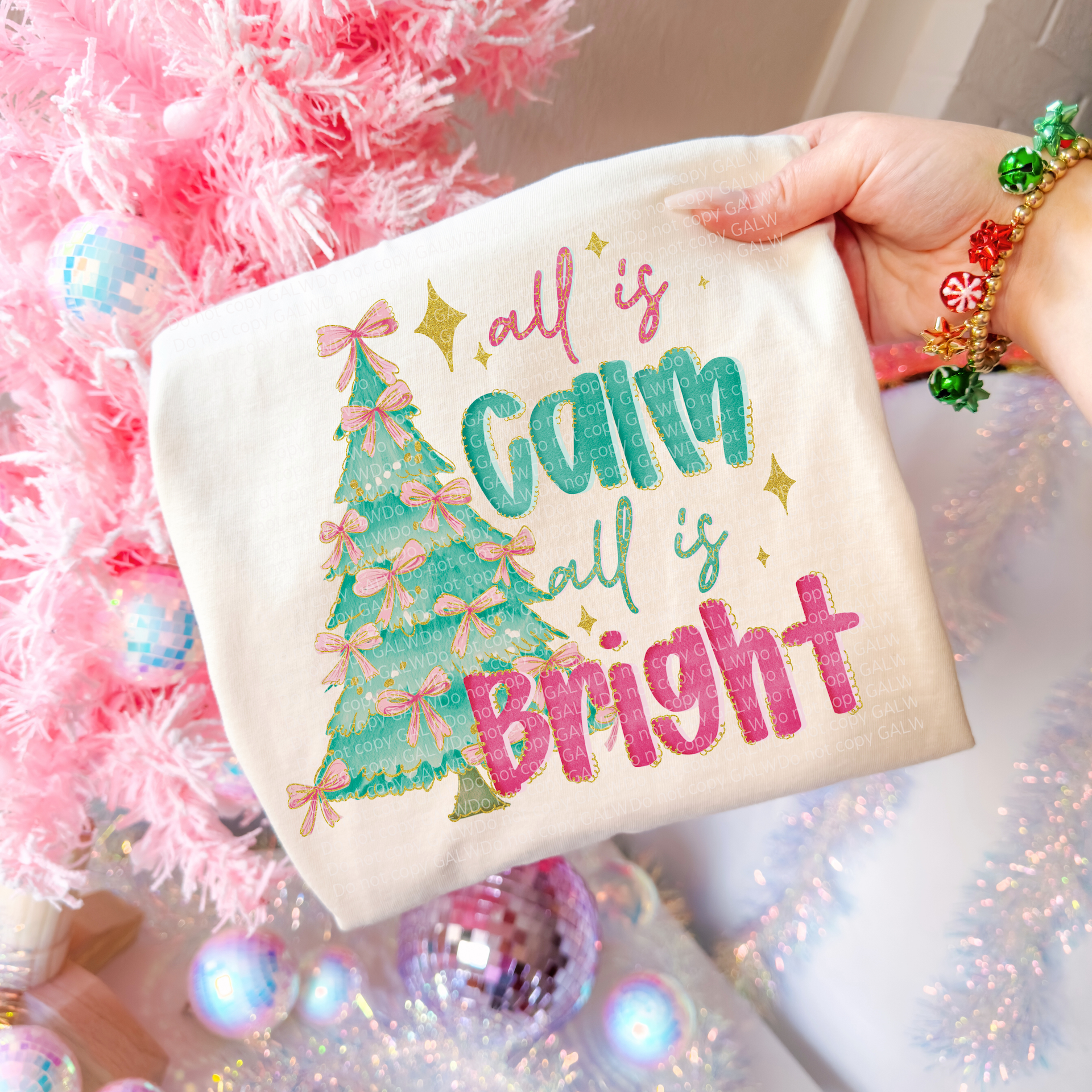 All is calm &amp; bright tee or sweatshirt