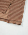 Solid Corded Knit Long Sleeve Top