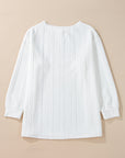 White Cable Textured Loose Plus Size Sweatshirt
