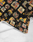 Vintage Cowgirl Collage Micro Fleece Throw Blanket 60" x 80" Made in America