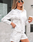 Camo Abstract Top and Elastic Waist Short Set