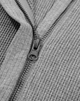 Kayla Waffle Zip Up Hooded Jacket