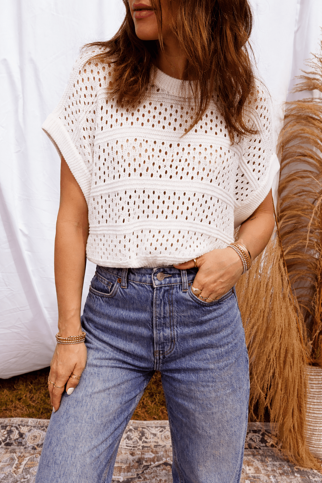 Rayna Out Knit Dolman Sweater