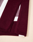 Stripe Colorblock Patchwork Dolman Sleeve Sweater