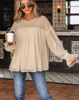 Mayaevi Sleeve Chiffon Blouse Long Sleeve Top