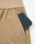 Solid Elastic High Waist Pocketed Cargo Jogger Pants