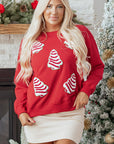 Ellayara Patched Dropped Shoulder Sweatshirt