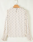 Catalina Polka Dot Lantern Sleeve Blouse