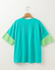 Etta Frayed Denim Star Patched Oversize Top