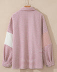 Houndstooth Colorblock Textured Patchwork Shacket