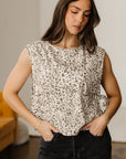 Leopard Side Tie Sleeveless Top