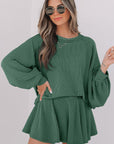 Corded Top and Ruffle Mini Skort Set