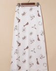 Western Lace Trim High Waist Maxi Skirt