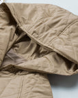 Solid Quilted Snap Button Hooded Puffer Coat