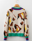 Colorblock Stripe Contrast Ribbed Knit Sweater