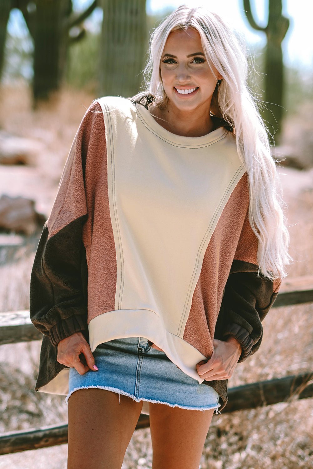Isabelle Patchwork High Low Hoodie
