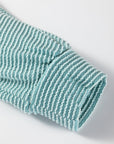 Corded Knit Roll-Up Sleeve Collared Henley Top