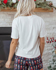 Sylvia Claus Plaid Letter Tee