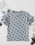 Star Ruffle Tiered Short Sleeve T-Shirt