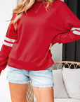 Varsity Stripe Drop Shoulder Oversized Sweatshirt