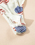 Americana Glitter Mesh Long Sleeve Bodysuit