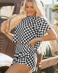 Checker T-Shirt & High Waist Skort Set