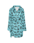 Baha Ranch Blue Cowboy Print Western Bath Robe