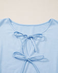 Plus Size Solid Bow-Tie Peplum Tank Top