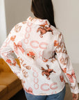 Western Rodeo Cowgirl Buttoned Long Sleeve Shirt