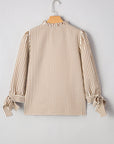Blair Tied Cuffs Seersucker Blouse