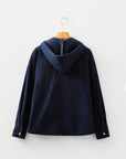 Textured Knit Pocketed Drawstring Hooded Jacket