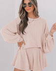 Corded Top and Ruffle Mini Skort Set