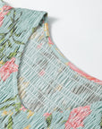 Floral Smocked V-Neck Ruffle Tiered Maxi Dress