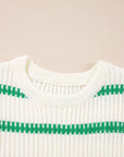 Stripe Round Neck Sleeveless Sweater Top
