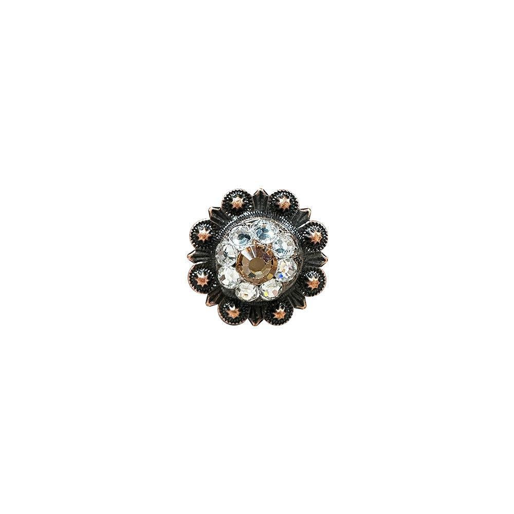 Champagne &amp; Clear Copper 1" European Crystal Concho
