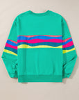 Stripe Patchwork Long Sleeve Top