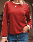 Varsity Stripe Crew Neck Long Sleeve Top