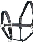 ExionPro Fancy Stitched Leather Halter - Brass Nickel Hardware