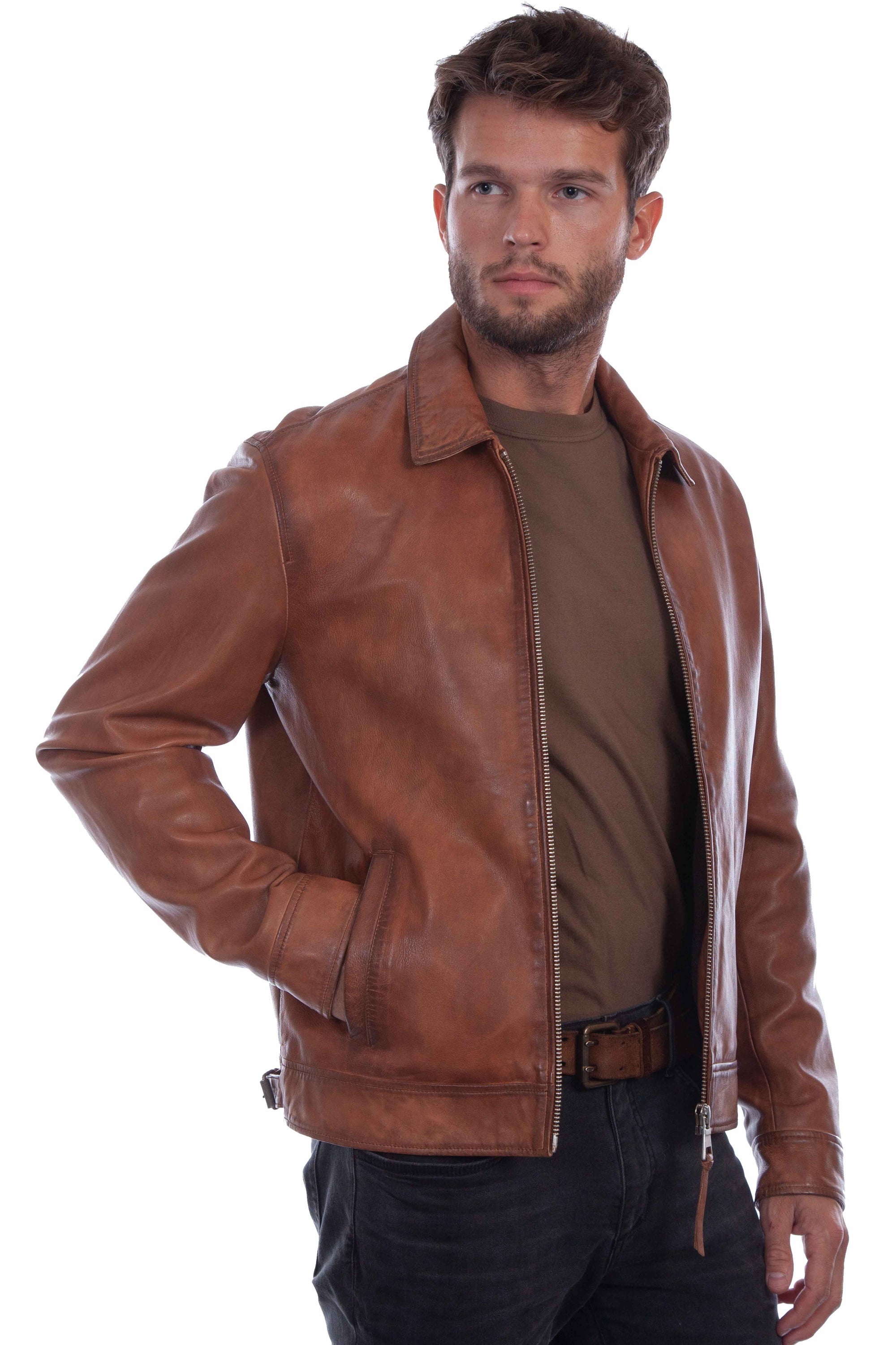 Classic Zip Front Leather Jacket - 2021