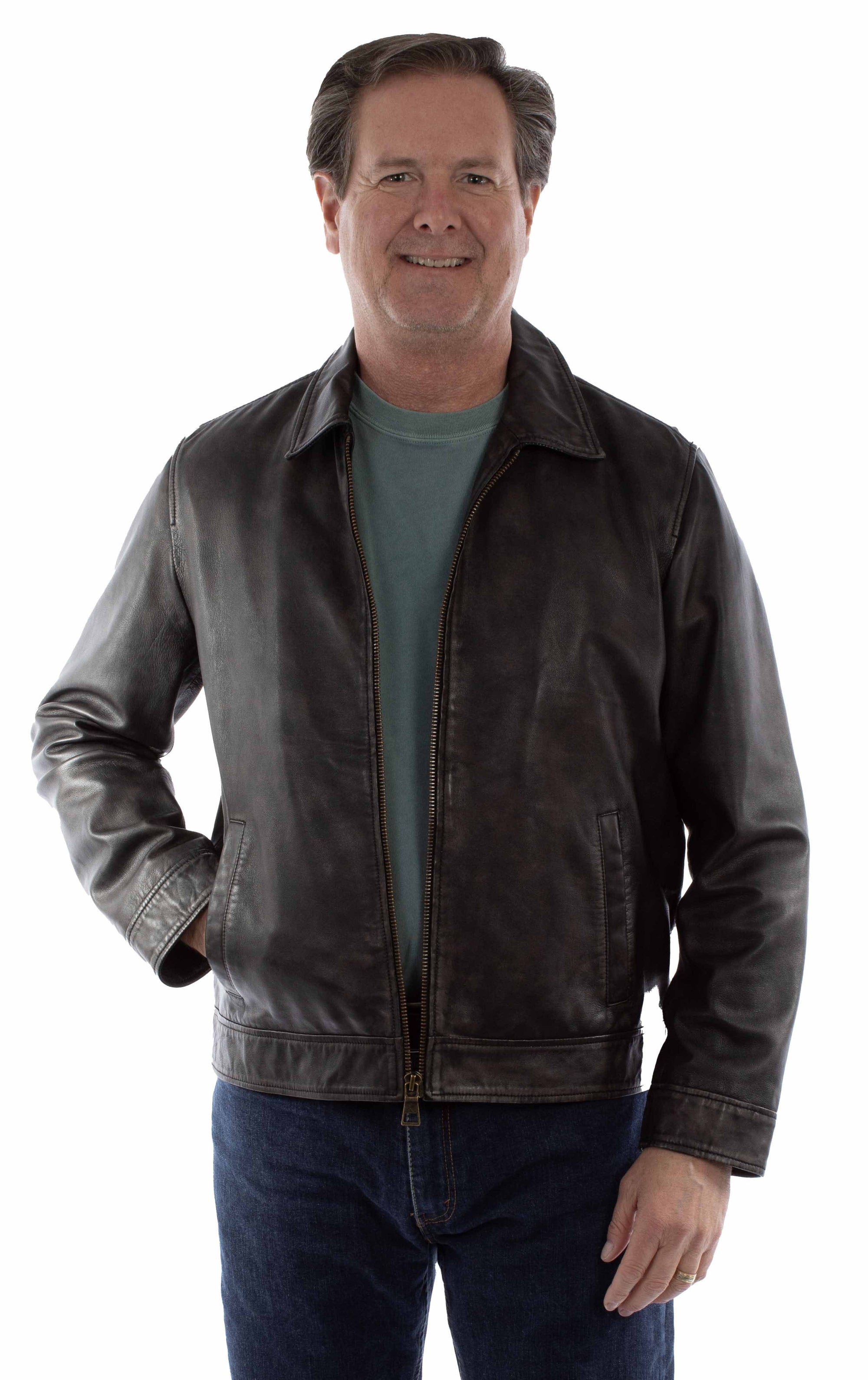 Classic Zip Front Leather Jacket - 2021