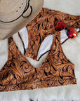 Yeehaw Tooled Leather Print Bikini