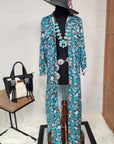 Baha Ranch All Turquoise Long Duster Dress