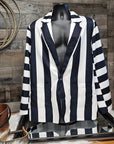 Baha Ranch BeetleJuice Prison Stripe Blazer Women's