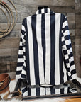 Baha Ranch BeetleJuice Prison Stripe Blazer Women's