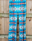 Baha Ranch Teal Aztec Flare Pants